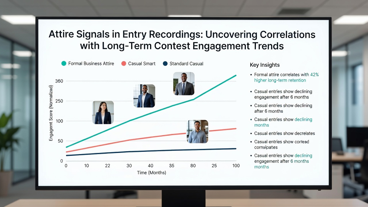 Analysis of participant clothing choices captured in contest entry videos showing patterns linked to sustained engagement