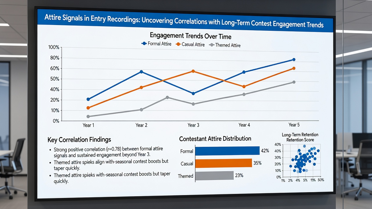 Detailed breakdown of attire categories mapped against participation duration in contest video datasets