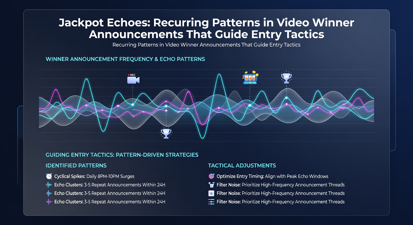 Close-up of a sweepstakes entry interface from a winner video, displaying timestamped confirmations and referral bonuses that exemplify recurring announcement patterns