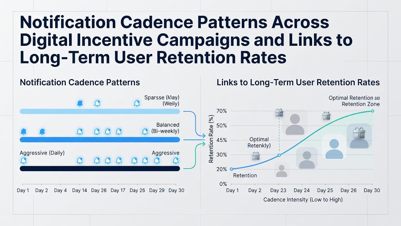 Visualization of notification timing patterns in digital incentive programs showing weekly and monthly delivery cycles