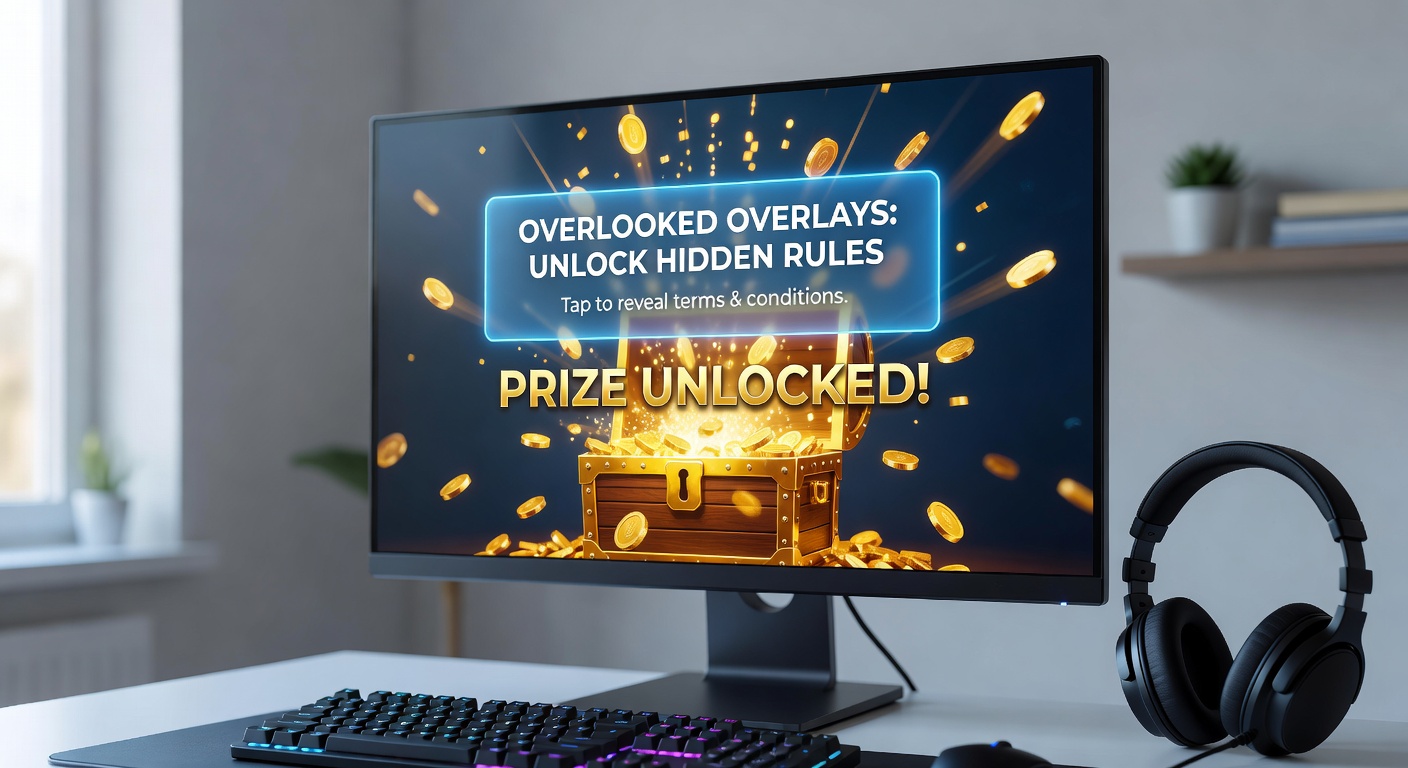 Close-up screenshot of a flashy prize reveal video featuring subtle text pop-ups overlaying entry restrictions and eligibility details amid exploding confetti graphics