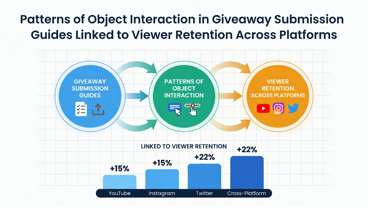 Visual analysis of hand movements and object placements during giveaway submission guide sequences across digital platforms