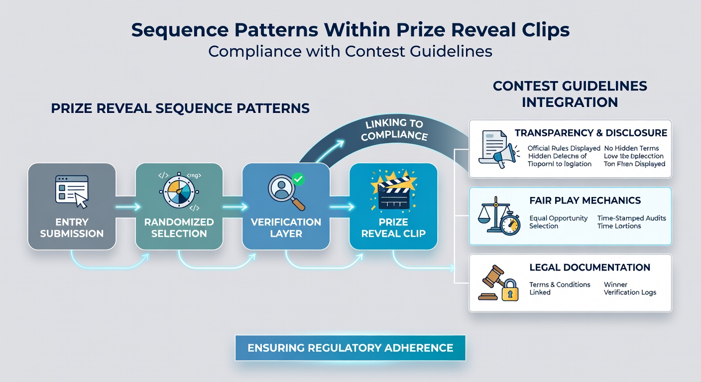 Sequence patterns observed in prize reveal clips that align with contest compliance standards