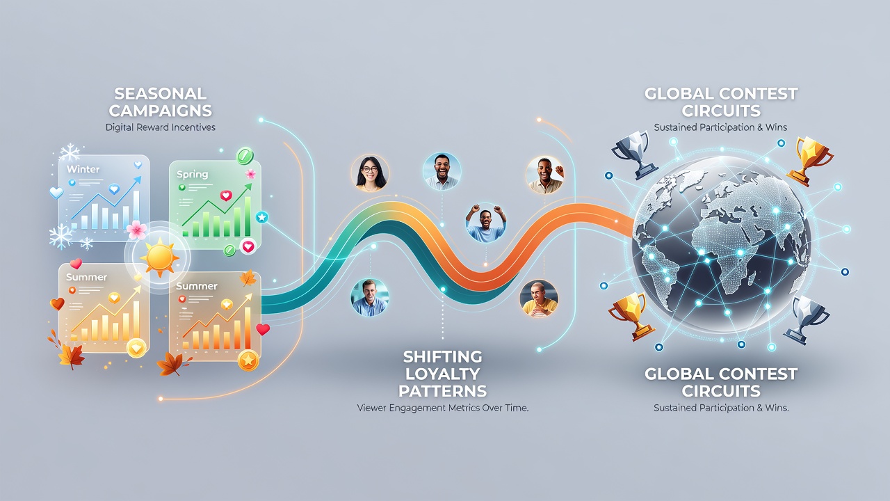 Visual representation of viewer engagement trends in seasonal reward campaigns showing loyalty fluctuations across quarters