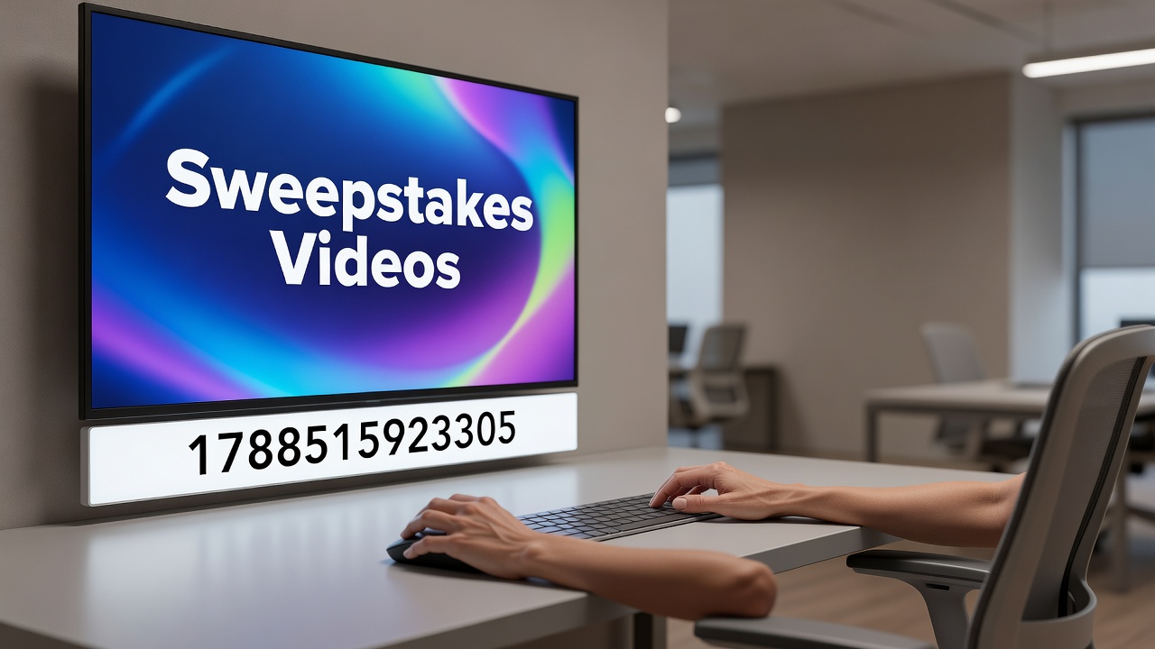 Close-up examples of video editing techniques used in sweepstakes entry clips with timestamps and captions