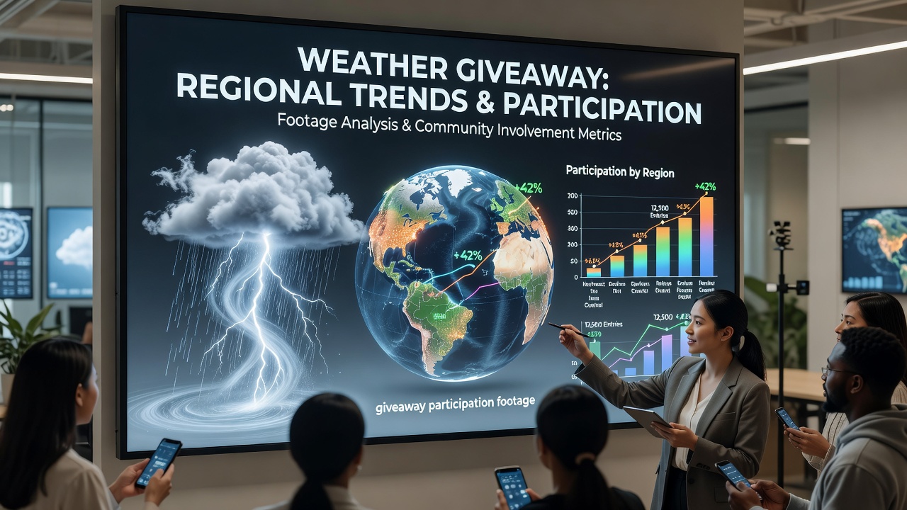 Giveaway entry video showing rain effects on outdoor participation footage from a coastal region